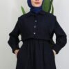 Alçin Tweed Dress Navy Blue - Image 5