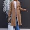 Anna Cashmere Coat Bitter Coffee - Image 9