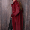 amazing Turkish Coat for Women|Waist-Banded Collar Coat with Stone Brooch Detail|7874 - Image 7