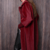 amazing Turkish Coat for Women|Waist-Banded Collar Coat with Stone Brooch Detail|7874 - Image 3