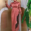 Muslim Dresses|Tassel Belt & Princess Shoulders|3763 - Image 9
