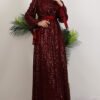 V-Neck Draped Dress Khaki - Image 8