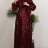 V-Neck Draped Dress Burgundy - Image 3