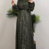 V-Neck Draped Dress Khaki 23 gogsu v drapeli elbise haki 115196 24 B