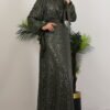 V-Neck Draped Dress Khaki - Image 4