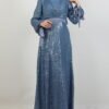 V-Neck Draped Dress Khaki - Image 10