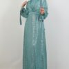 V-Neck Draped Dress Khaki - Image 11