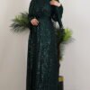 V-Neck Draped Dress Khaki - Image 13