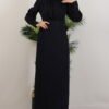 Pleated Satin Dress in Burgundy - Image 8