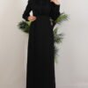 Pleated Satin Dress in Burgundy - Image 9