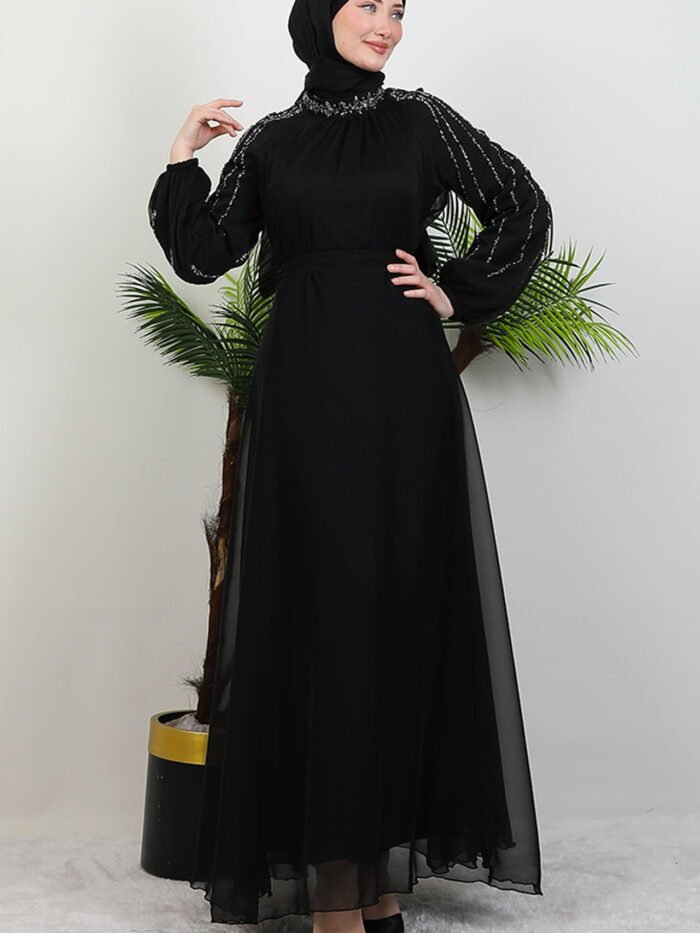 Helen Stoned Janjan Dress Black