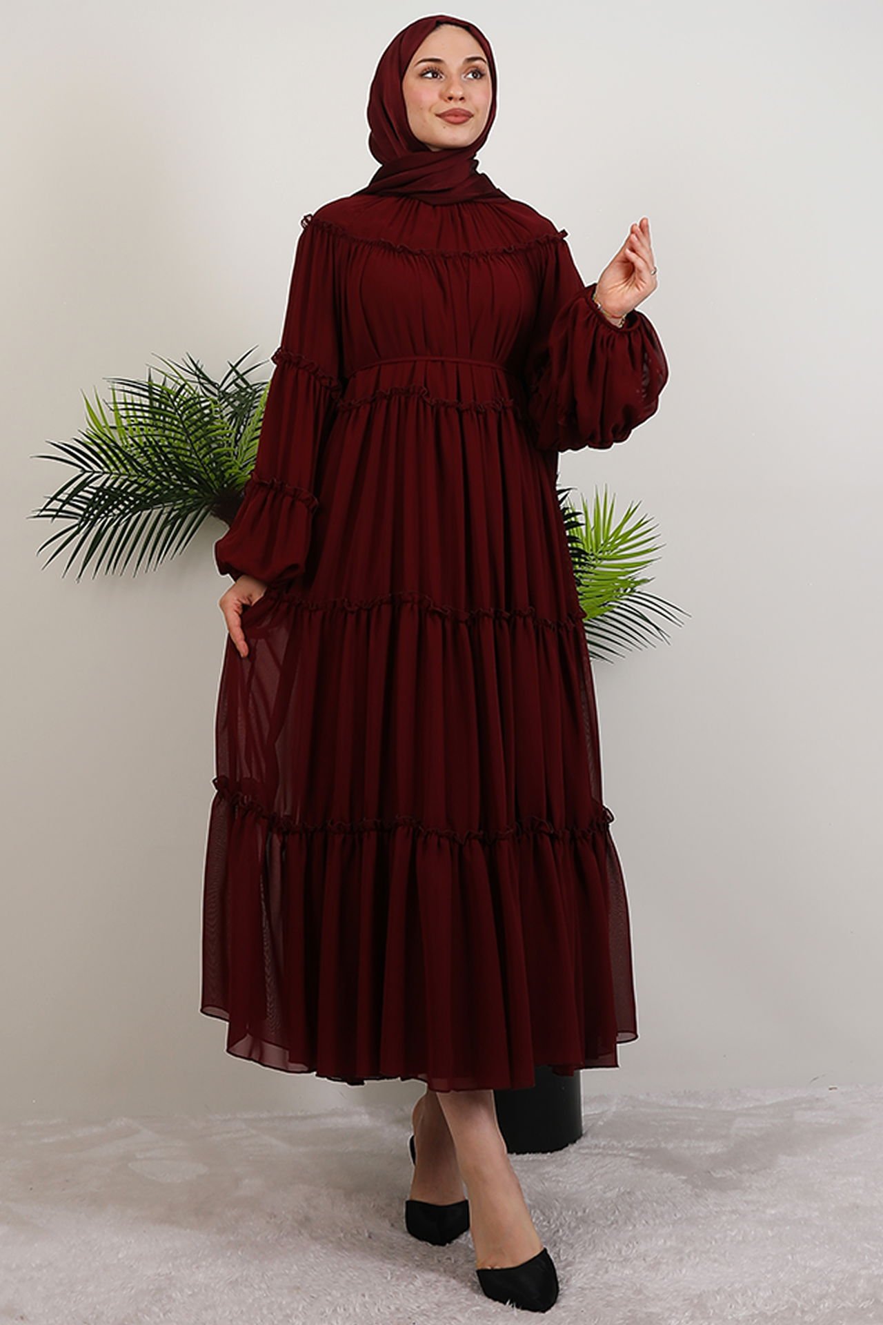 Ilay Chiffon Dress Mink 6 Ilay Chiffon Dress Mink - Image 6