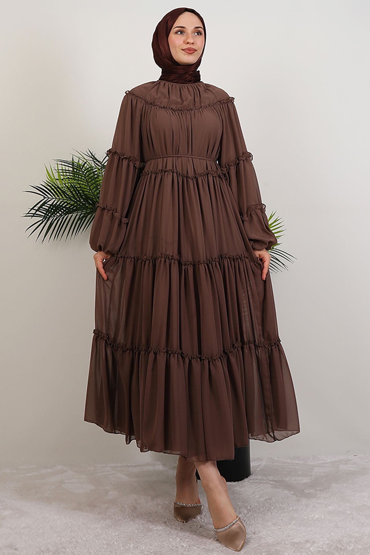 Ilay Chiffon Dress Mink 1 Ilay Chiffon Dress Mink