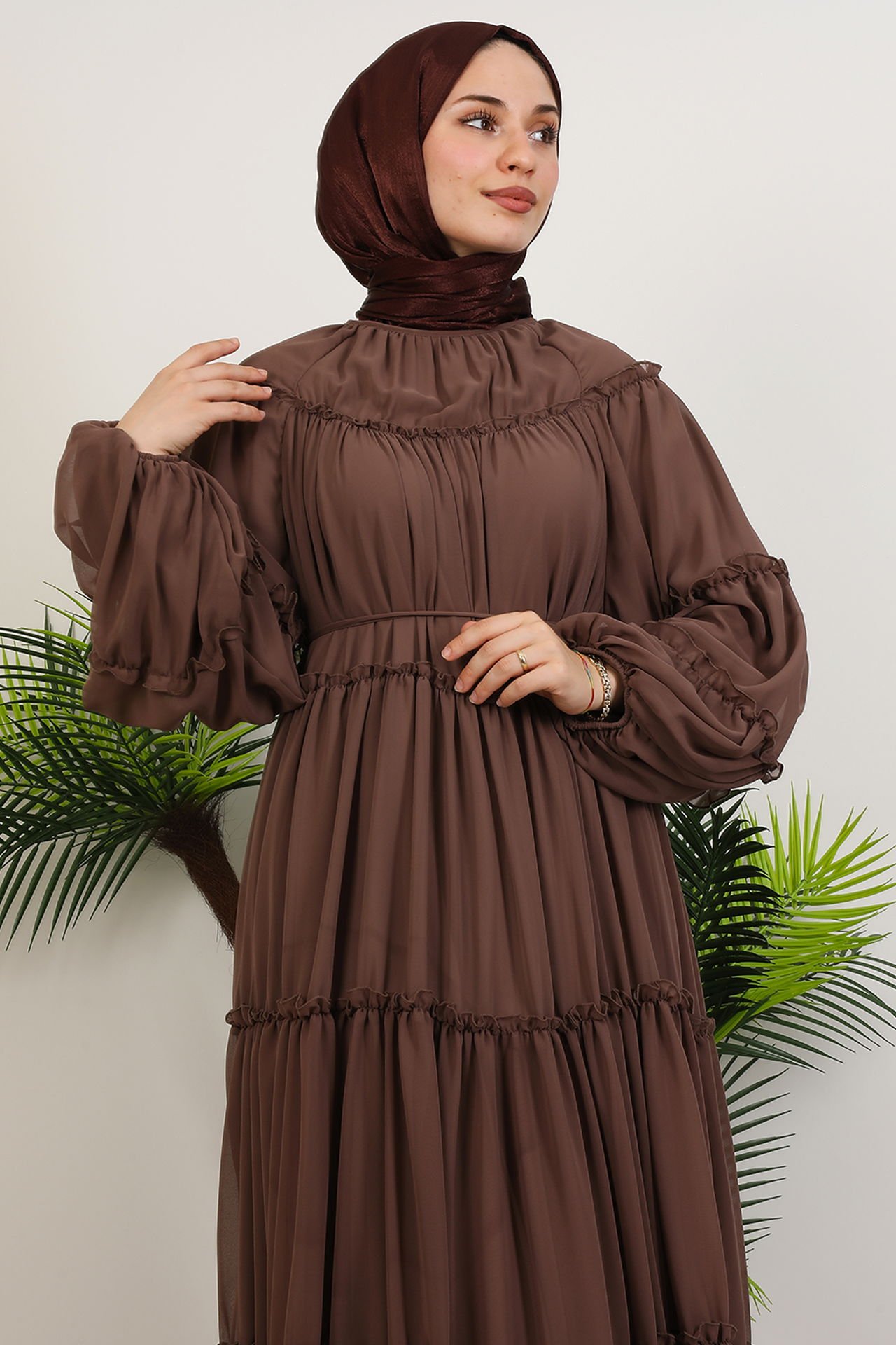 Ilay Chiffon Dress Mink 5 Ilay Chiffon Dress Mink - Image 5