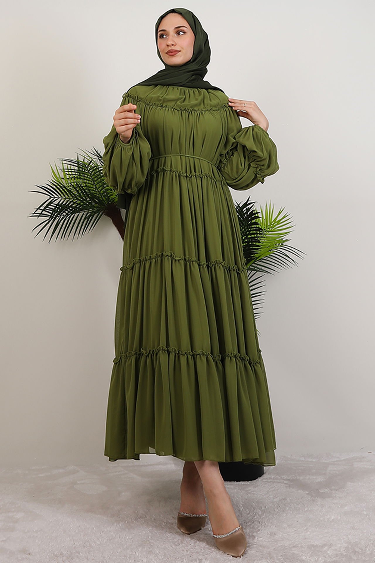 Ilay Chiffon Dress Mink 12 Ilay Chiffon Dress Mink - Image 12