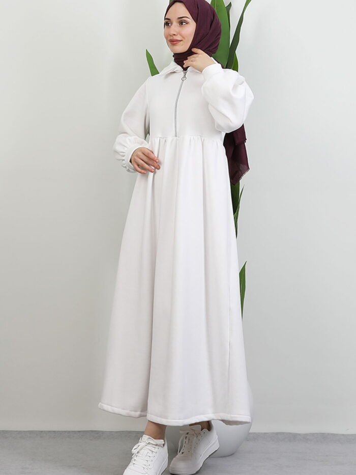 İlayda Zippered Dress White