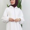 İlayda Zippered Dress White - Image 5