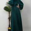 Thin Belted Satin Dress Gold - Image 16