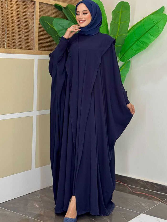 Alternative view of Somali Hijab Fashion|Hooded SilkTwo-Piece Set 70013