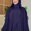 Somali Hijab Fashion|Hooded SilkTwo-Piece Set 70013 - Image 4
