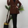Butterfly Brooch Detail Jacket Brown 20 kelebek bros detay ceket kahverengi 109456 23 B