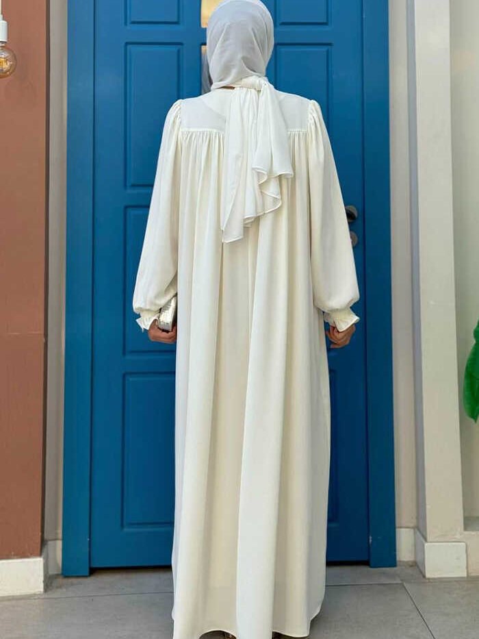 Alternative view of 🤍 Luxury Turkish White Abaya|Premium Shirt Dress for Effortless Modesty & Style|6004
