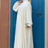🤍 Luxury Turkish White Abaya|Premium Shirt Dress for Effortless Modesty & Style|6004 - Image 3