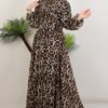 Leopard Chiffon Dress Brown 7 Leopard Chiffon Dress Brown - Image 2