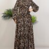 Leopard Chiffon Dress Brown 8 Leopard Chiffon Dress Brown - Image 3