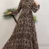Leopard Chiffon Dress Brown 9 Leopard Chiffon Dress Brown - Image 4