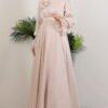 Off-the-Shoulder Cape Dress in Lilac - Image 6