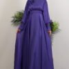 Off-the-Shoulder Cape Dress in Lilac - Image 8