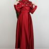 Navy Blue Dress with Stoned Cape - Image 6