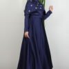 Navy Blue Dress with Stoned Cape - Image 2