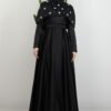 Navy Blue Dress with Stoned Cape - Image 8