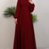 Elegant Pleated Chiffon Dress Mink 15 Elegant Pleated Chiffon Dress Mink - Image 6