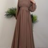 Elegant Pleated Chiffon Dress Mink 13 Elegant Pleated Chiffon Dress Mink - Image 4