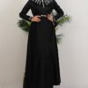 Stone Embroidery Detail Dress Black - Image 2