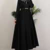 Stone Embroidery Detail Dress Black - Image 3