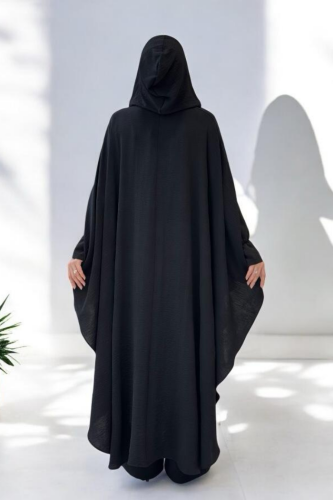 Alternative view of Dress Black Plus Size|Three-Piece Abaya|Tunic & Trousers Set|8663