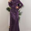 Feathered Draped Dress 19 tuylu drapeli elbise mor 114388 24 B