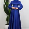Side Tie Flared Dress Midnight Blue - Image 2