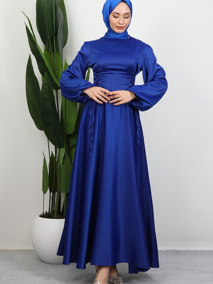 Alternative view of Side Tie Flared Dress Midnight Blue