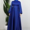 Side Tie Flared Dress Midnight Blue - Image 3