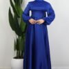 Side Tie Flared Dress Midnight Blue - Image 4