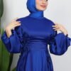 Side Tie Flared Dress Midnight Blue - Image 5