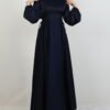 Side Tie Flared Dress Midnight Blue - Image 12