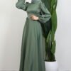 Side Tie Flared Dress Midnight Blue - Image 14
