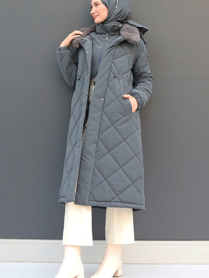 Puffer Anorak Jacket Dark Gray