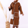 Knitted Scarf Cardigan 12156 Tan - Image 7